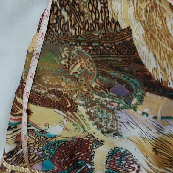 Iman Embellished Jeweled Boho Chic Balloon Sleeve Sheer Blouse Women’s Size 2X - Picture 10 of 15